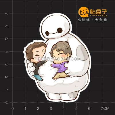 y-71 大白卡通 动漫卡通贴纸 旅行箱贴纸 笔记本贴纸