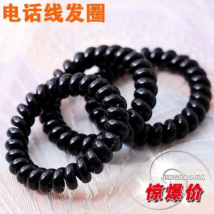 Special Offer Korean Edition high quality black Telephone line hair ring Tousheng Hair rope Large Bracelet Hair practical Flower Hair bandin the Family/Personal Cleaning Tools , Personal care cleaning appliances , Headband/Hairnet category - from Buy2taobao.com to provide professional Taobao agent buy service