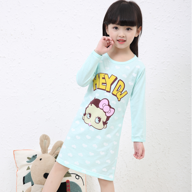 spring and autumn Children's sleepwear girl Nightdress pure cotton Long sleeve girl children Conjoined pajamas Mid length version Dual usein the Children/Baby/Family fitted , Children tracksuit , Home service package category - from Buy2taobao.com to provide professional Taobao agent buy service