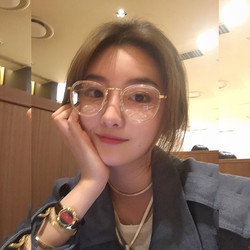 韩国复古圆脸框架眼镜网红透明框眼镜框女个性