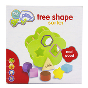 playgrowtreeshapesorter木质树，几何形状孔积木(孔积木)配对益智玩具