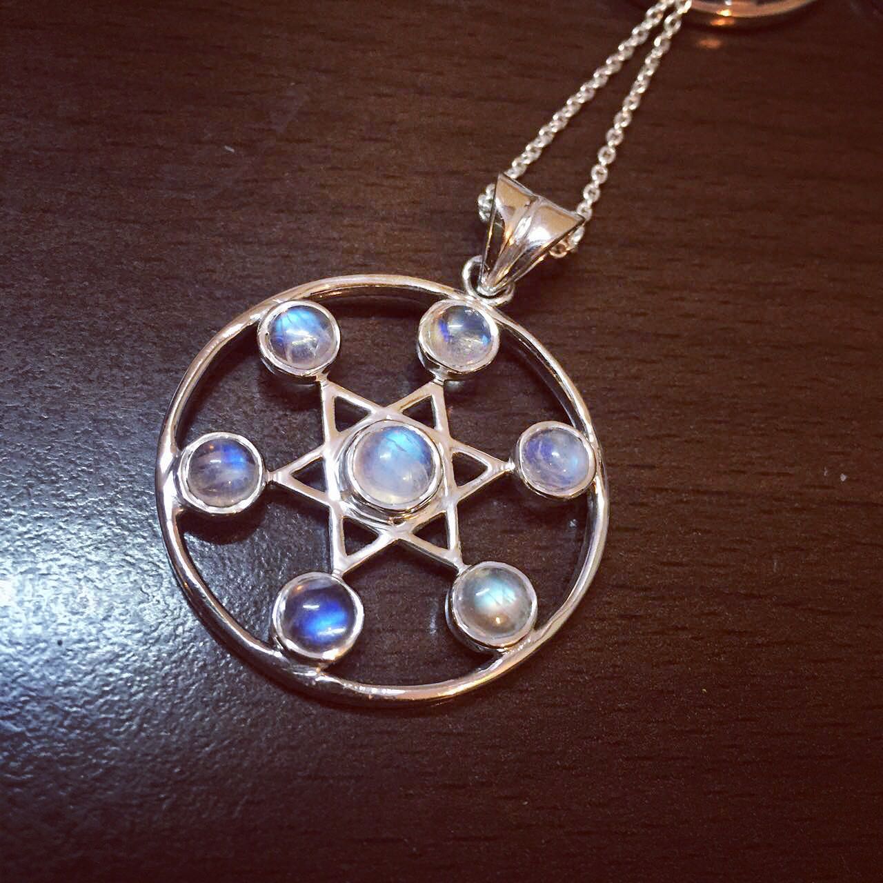 India Rainbow Moonstone manual Astrolabe Pendant Six awn star Necklacein the Accessories/Fashion Jewelry, Pendant/Pendant category - from Buy2taobao.com to provide professional Taobao agent buy service