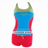 品牌英发温泉保守分体平角游泳衣女Y1343运动拼色红蓝紫