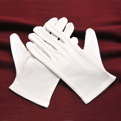 白手套礼仪手套薄白色纯棉手套全棉布司机作业手套盘玩珠24双包邮