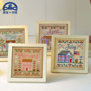 法国DMC十字绣风景欧美杂志款小幅12月小房子我的家 印花带框