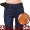 上下架计划:冬装新款松紧海岛绒高腰加绒牛仔裤女大码显瘦加厚弹力铅笔小脚裤