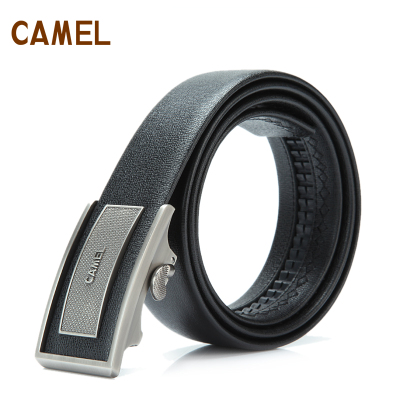 Camel骆驼皮带男士 牛二皮休闲牛皮腰带 男时尚百搭自动扣裤带纯