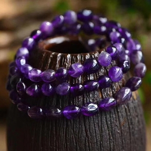 精美百搭天然紫水晶手链不定型紫水晶多圈手串，紫水晶碎石手链