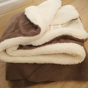 小毛毯沙发盖毯羊羔绒双层加厚珊瑚，绒办公室午睡午休空调儿童毯子