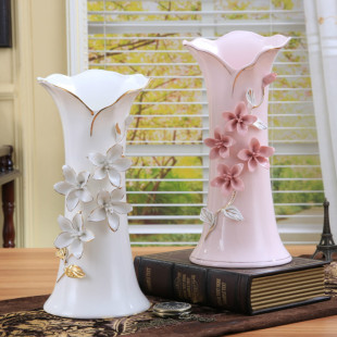 陶瓷餐桌插花花瓶摆件欧式客厅电视柜玄关花器家居装饰品结婚礼物