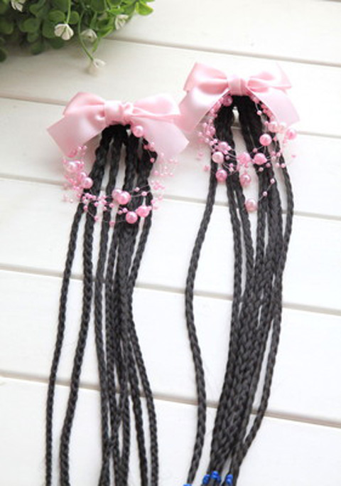 With costume Children's Wigs ancient costume Pigtail perform birthday Tails Wig Flower baby Head ornamentin the Children/Baby/Family fitted , Children's Accessories , Wig category - from Buy2taobao.com to provide professional Taobao agent buy service