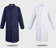 医用学生实验室白大褂实验服工作服劳保长袖，男女卫生医生服蓝大褂