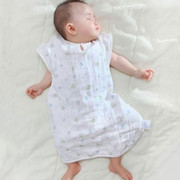 婴儿纱布睡袋6层棉纱布空调睡袋 宝宝儿童防踢被四季通用透气