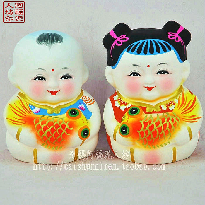 无锡惠山泥人精品金鱼阿福大师纯手工制作送商务朋友搬家摆件礼品在类目 特色手工艺, 地区民间特色手工艺, 泥人/泥塑/面塑中 - 来自Buy2taobao.com提供专业的淘宝代购服务