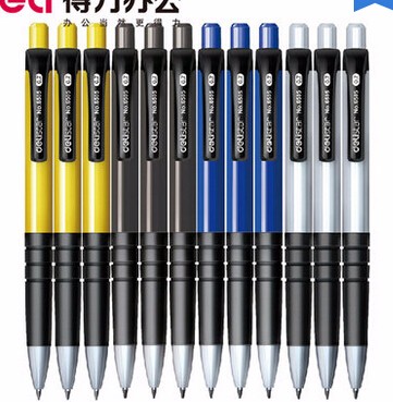 得力6505按压式圆珠整盒12支装