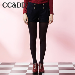 CCDD2014冬装专柜正品新款女装英伦双排扣工装羊毛呢子短裤