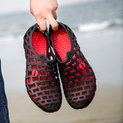夏季男士大码洞洞鞋45码透气沙滩鞋，韩版潮流情侣溯溪凉鞋涉水鞋子