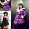 上下架计划:2014冬装新款韩版撞色大翻领羽绒服显瘦中长款系带棉衣外套棉服女
