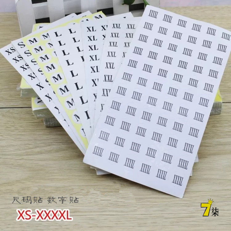 现货服装尺码贴 不干胶尺码贴 数字尺码贴 标签贴xs-5xl 可订制|msdalam kategori Aksesori/Belt kulit/Hat/Muffler, aksesori lain - dari Buy2taobao.com untuk memberikan perkhidmatan ejen Taobao profesional membeli