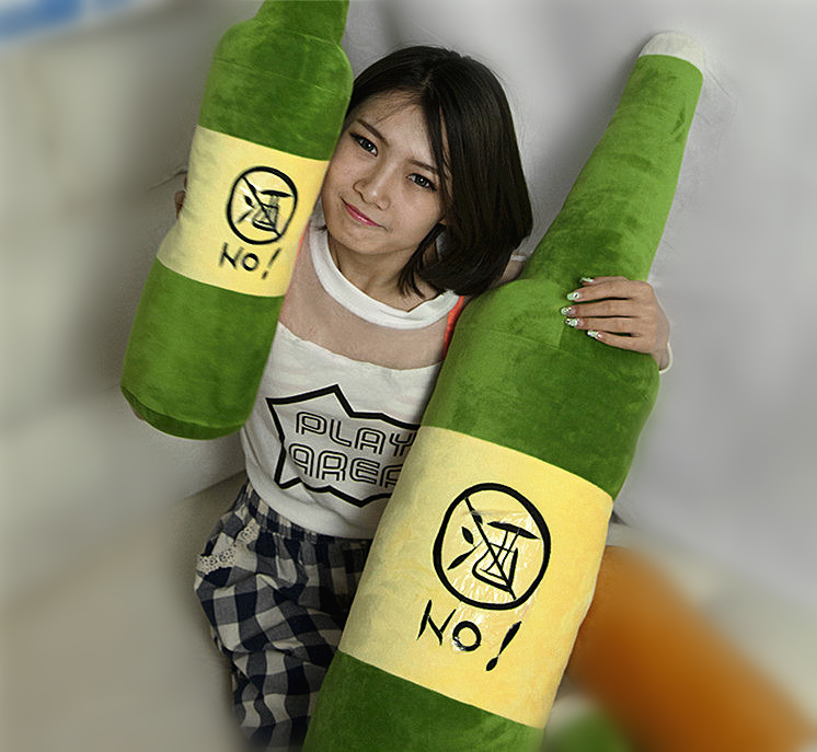 酒瓶造型毛绒抱枕 送老公送男朋友同学的特别实用惊喜 生日礼物