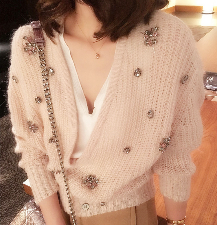 高端版本~小辣椒同款 性感女人味重工钉珠宽松羊毛针织开衫毛衣女|msdalam kategori Butik wanita / wanita, sweater - dari Buy2taobao.com untuk memberikan perkhidmatan ejen Taobao profesional membeli