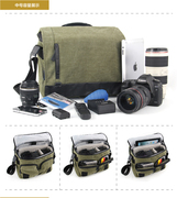 锐玛单肩摄影包专业单反相机包帆布斜跨数码相机包 佳能600d