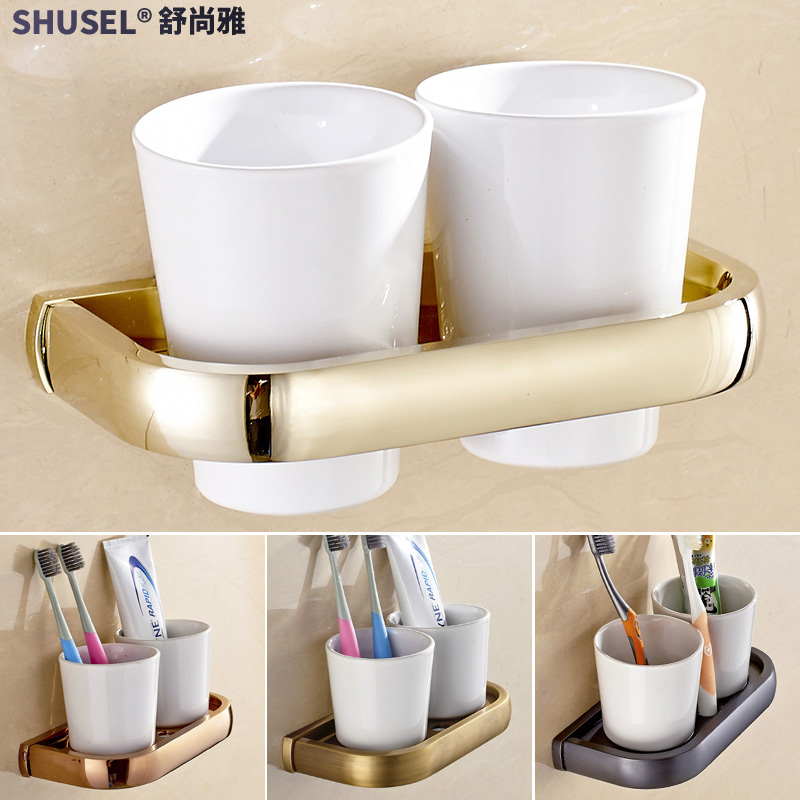 All copper To fake something antique European style originality Black bronze Cups Rose Gold Dual Cup Shelf Retro ceramics glass suitin the Decoration main material , Toiletries , Bathroom Hardware/Pendant , Cup holders/Cups category - from Buy2taobao.com to provide professional Taobao agent buy service