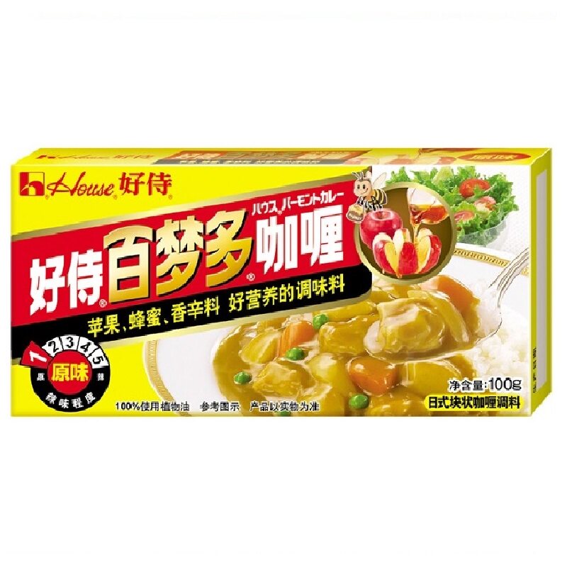 【天猫超市】好侍百梦多咖喱 原味1号100克 house块状咖喱