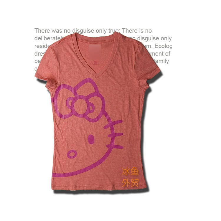 European and American export V-neck short sleeve Cute cat 100% Cotton pants summer pajamas Home Furnishings jacket T-shirtin the Lingerie/Men's underwear/Tracksuit , Pajama tops category - from Buy2taobao.com to provide professional Taobao agent buy service