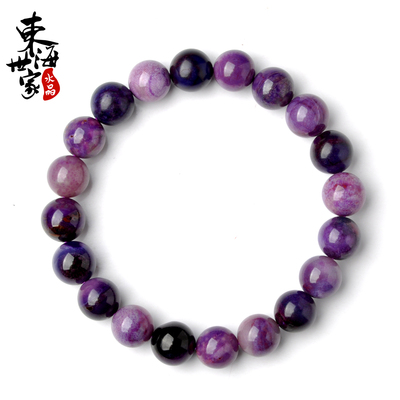 东海世家舒俱来手链樱花紫 苏纪石水晶单圈手串 时尚饰品新年礼物