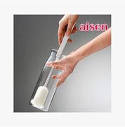 日本 AISEN杯刷 瓶刷加长伸缩柄 海绵百洁布玻璃杯刷子 水壶刷