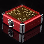 高档铝合金手镯手链盒玉镯翡翠盒珠宝玉器首饰盒子红色铝合金