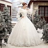 冬季婚纱礼服2023新娘结婚秋冬款长袖，齐地加厚保暖冬天白色女
