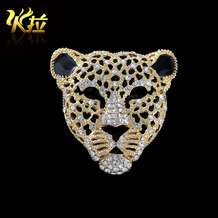 Korean jewelry high-grade Rhinestone Leopard head Brooch man fashion Accessories Fashion suit Sternum sweater Pin bucklein the Accessories/Fashion Jewelry, Brooch category - from Buy2taobao.com to provide professional Taobao agent buy service