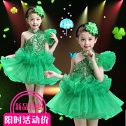女童演出服儿童公主裙合唱服中小学生表舞台服亮片舞蹈裙