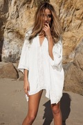 泳衣比基尼外搭罩衫镂空纯棉，宽松大码海边渡假沙滩，裙防晒衣女外套