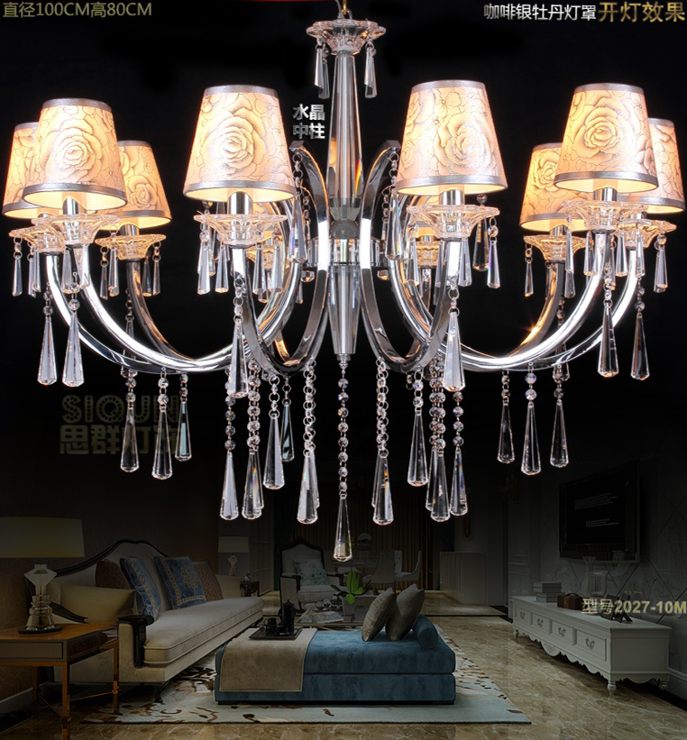 Large LED Living room lights K9 Crystal Light Jane Europe 10 a chandelier modern Simplicity fashion hall Lighting Lampshadein the Decoration main material , Lamps , Chandelier category - from Buy2taobao.com to provide professional Taobao agent buy service