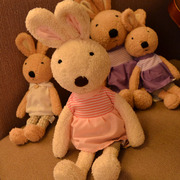 可爱苏克雷兔毛绒玩具公仔，粉色连衣裙小兔子穿衣布娃娃，儿童陪睡觉