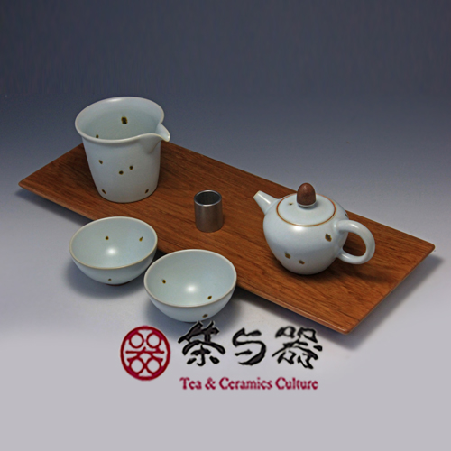 【茶与器】台湾 章格铭 汝窑美人肩壶组6入 含茶盘 端午节特惠装