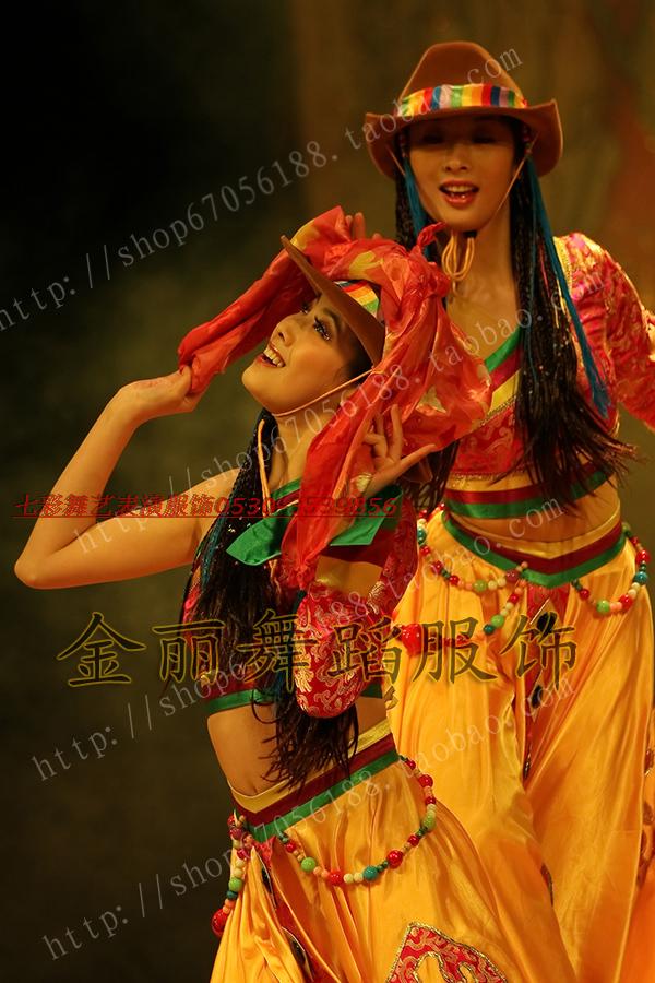 广场舞藏族舞蹈表演服装好马溜溜少数民族演出服康定情歌女长摆裙