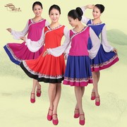 广场舞服装杨艺红草，民族舞蹈服装套装，长袖藏族舞台装演出服
