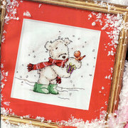 小小鱼十字绣杂志款套件欧式系列crazy120-3雪中的礼物可爱小熊