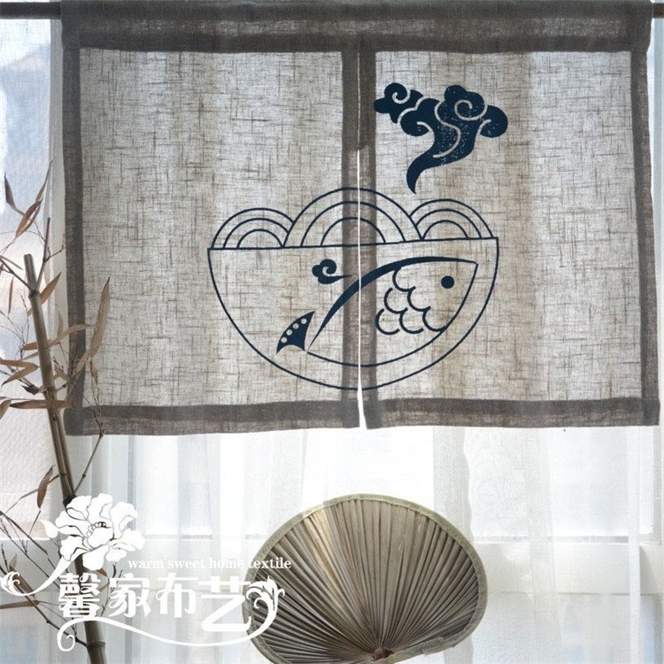 粗麻染画。日式棉麻门帘半帘挂帘隔断帘布艺定制厨房餐厅店铺窗帘|ruв категории домашний ткань, занавес, занавес и аксессуары, занавес - от Buy2taobao.com для оказания профессиональной услуги покупки агента Taobao