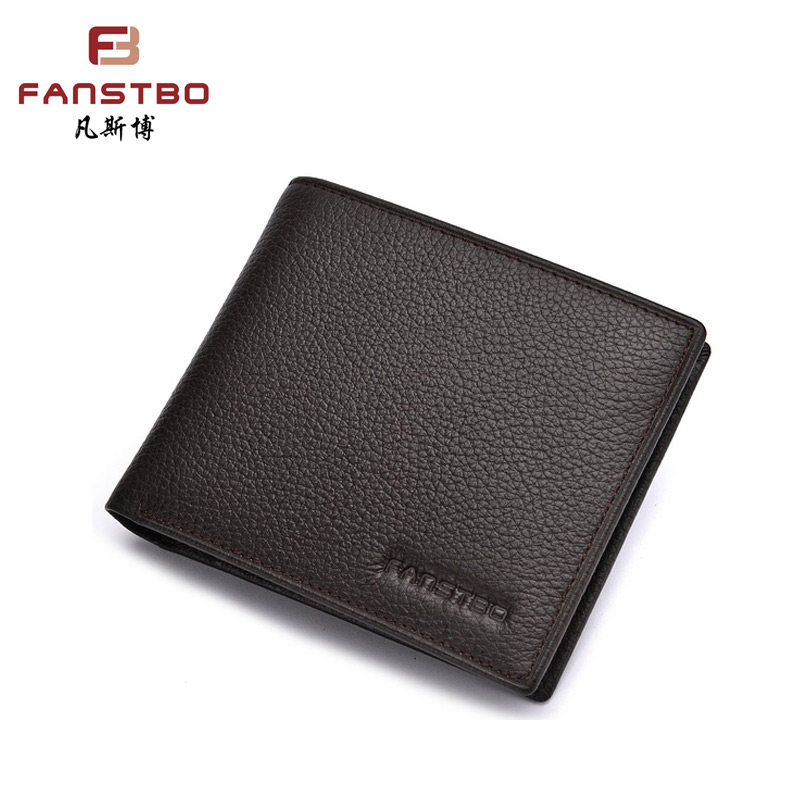 FANSTBO凡斯博头层牛皮男士休闲钱包多功能横款短钱夹男士钱包