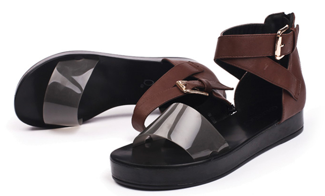 戈美其罗马绑带平底鞋