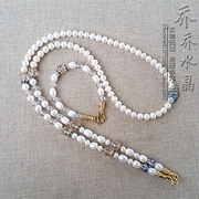 天然珍珠项链金色泰国佛牌毛衣挂链手链，套装可订做其他款式