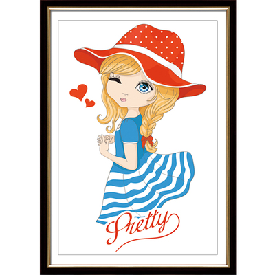 印花十字绣卡通人物动漫女孩儿童卧室客厅套件