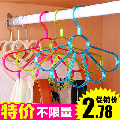 7347 北欧风花瓣扇形围巾架丝巾架 多功能领带皮带腰带收纳挂架