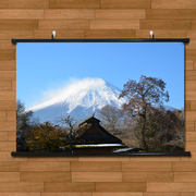 日本名山富士山雪山唯美远景海报挂画有框画客厅装饰画无框画壁画