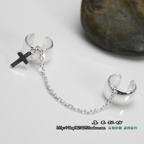 925 cross Ear clip girl student Ear bones Pierced ears Ear Studs Anti allergy originality interest Exorcise evil spirits Sterling Silverin the Accessories/Fashion Jewelry, Earring , Ear clip category - from Buy2taobao.com to provide professional Taobao agent buy service